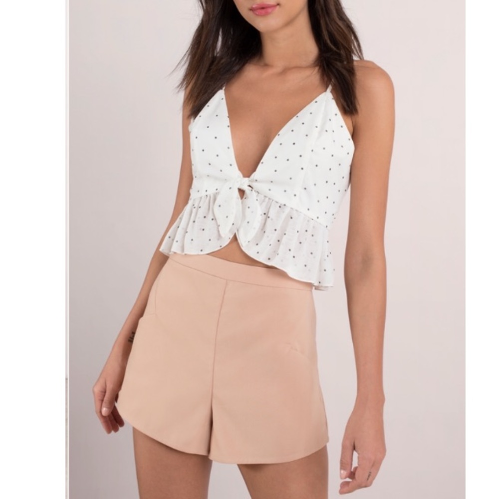 Toast colored high waisted tunnel vision shorts